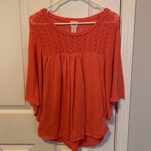 Flowy Knit Salmon Colored Top
